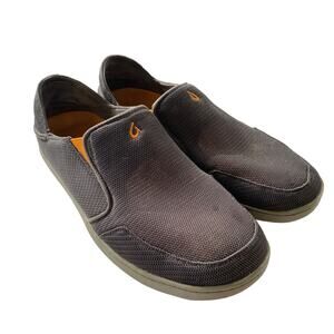 OLUKAI Men's Size 10 Mesh Slip-On Loafers Casual Shoes Sneakers Gray Grungy
